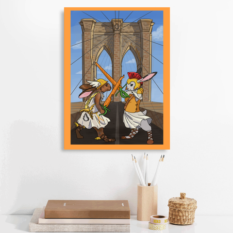 Brooklyn Duel 12" x 16" Canvas Print