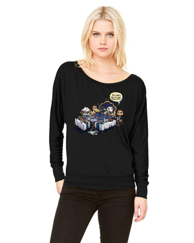 Room Service Ladies' Long-Sleeve Off Shoulder T-Shirt